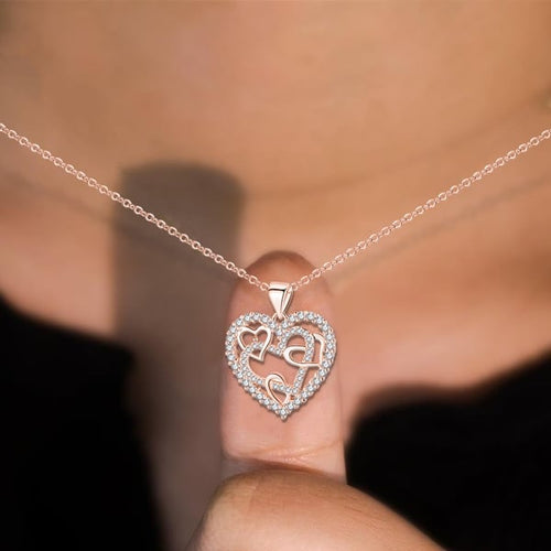 Interlocking Hearts Necklace -👩❤️👩''Sisters of my soul & Friends of my HEART''💕