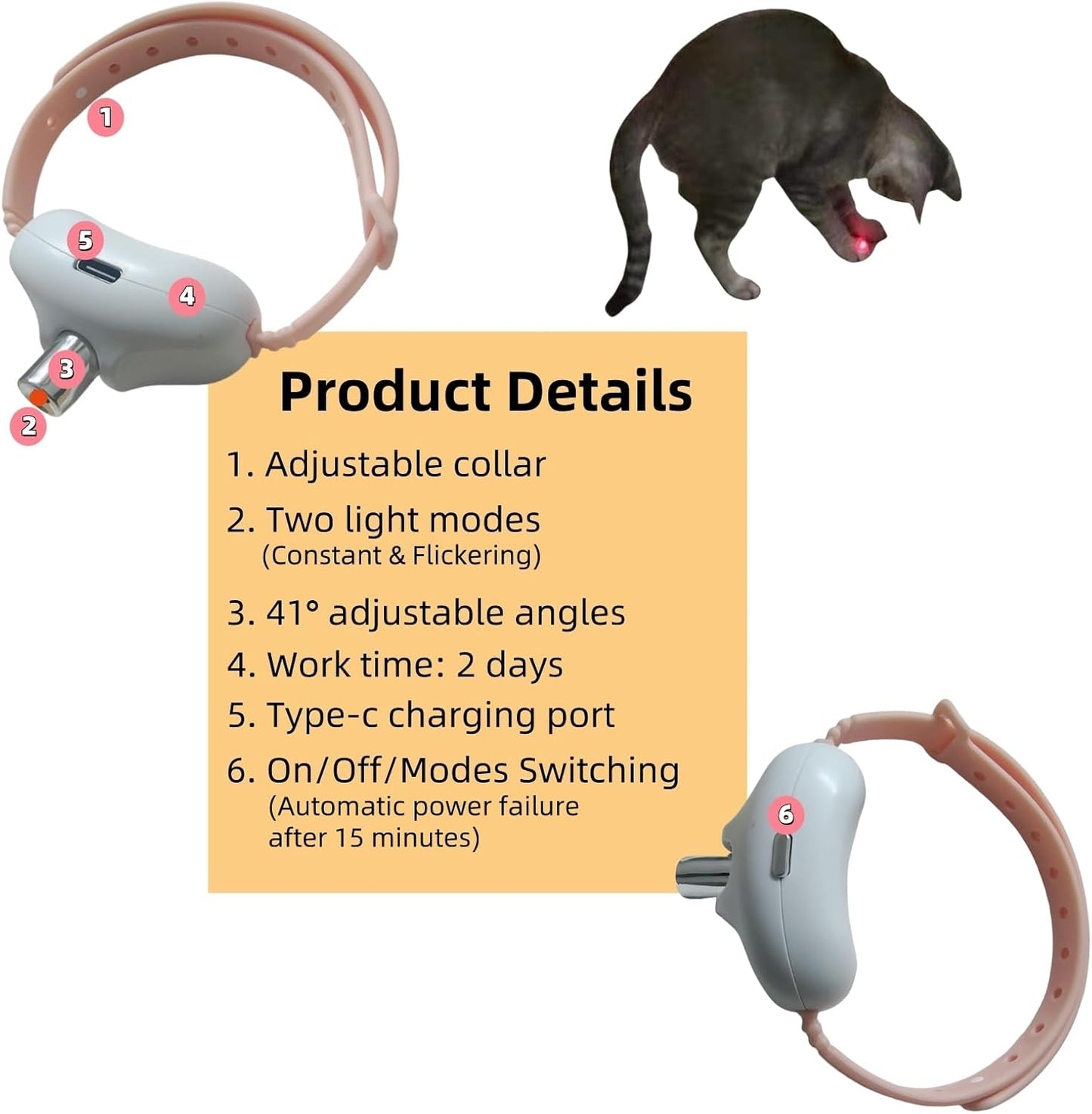 🐾Automatic laser infrared cat collar