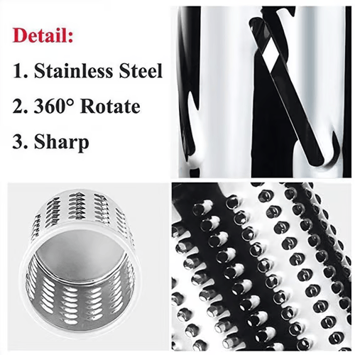 🔥3 in 1 Rotary Cheese Grater Vegetable Slicer