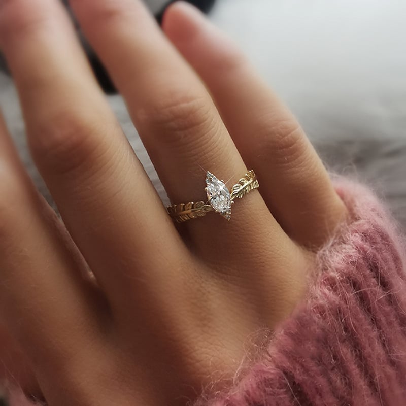 Marquise Half Pave Diamond Ring