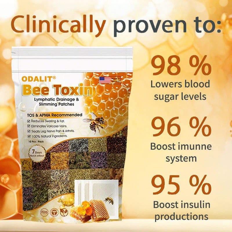 ODALIT® Natural Bee Toxin Detox Foot Patches: Slim Down & Relieve Aches (Plus Free Oil!)