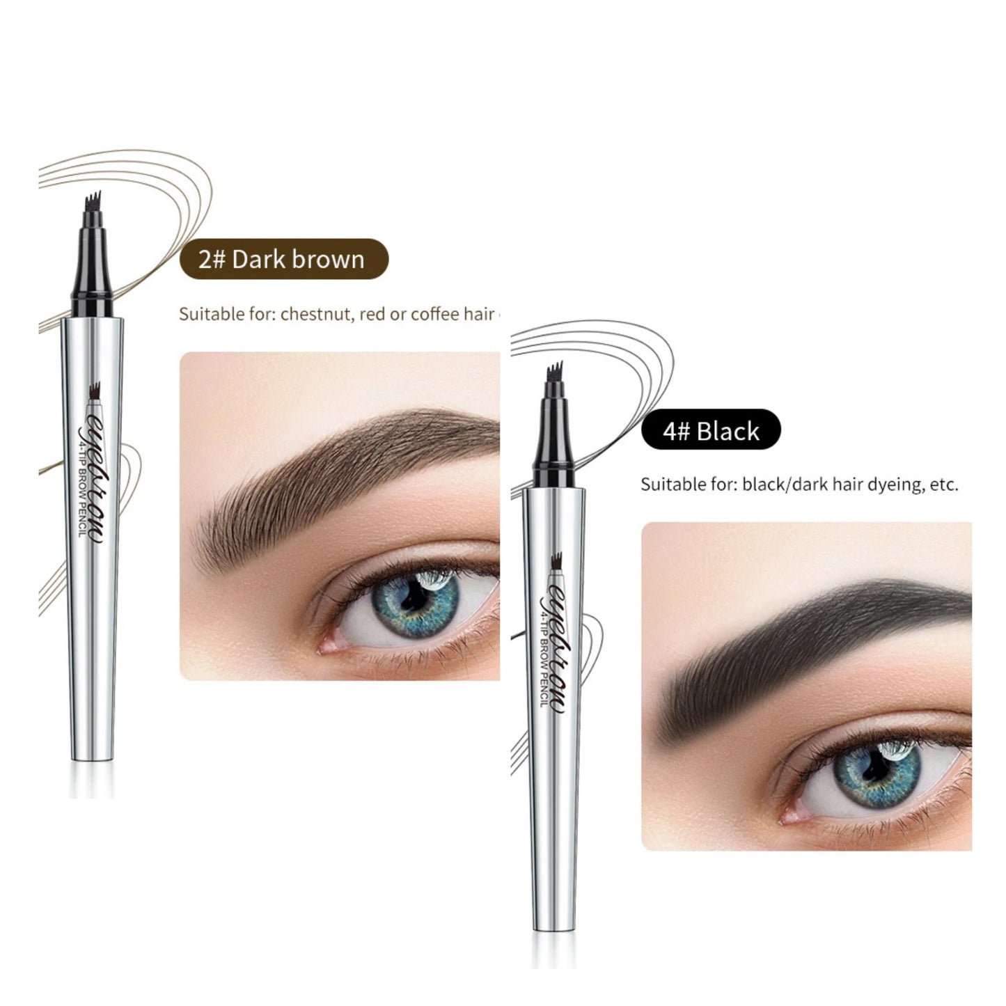 Waterproof 3D tattoo pencil with 4 fork tips for microblading (🔥 buy 1, get 1 free)