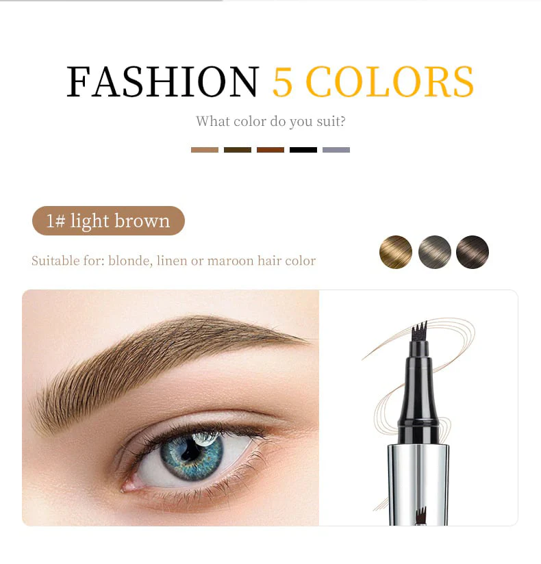 Waterproof 3D tattoo pencil with 4 fork tips for microblading (🔥 buy 1, get 1 free)
