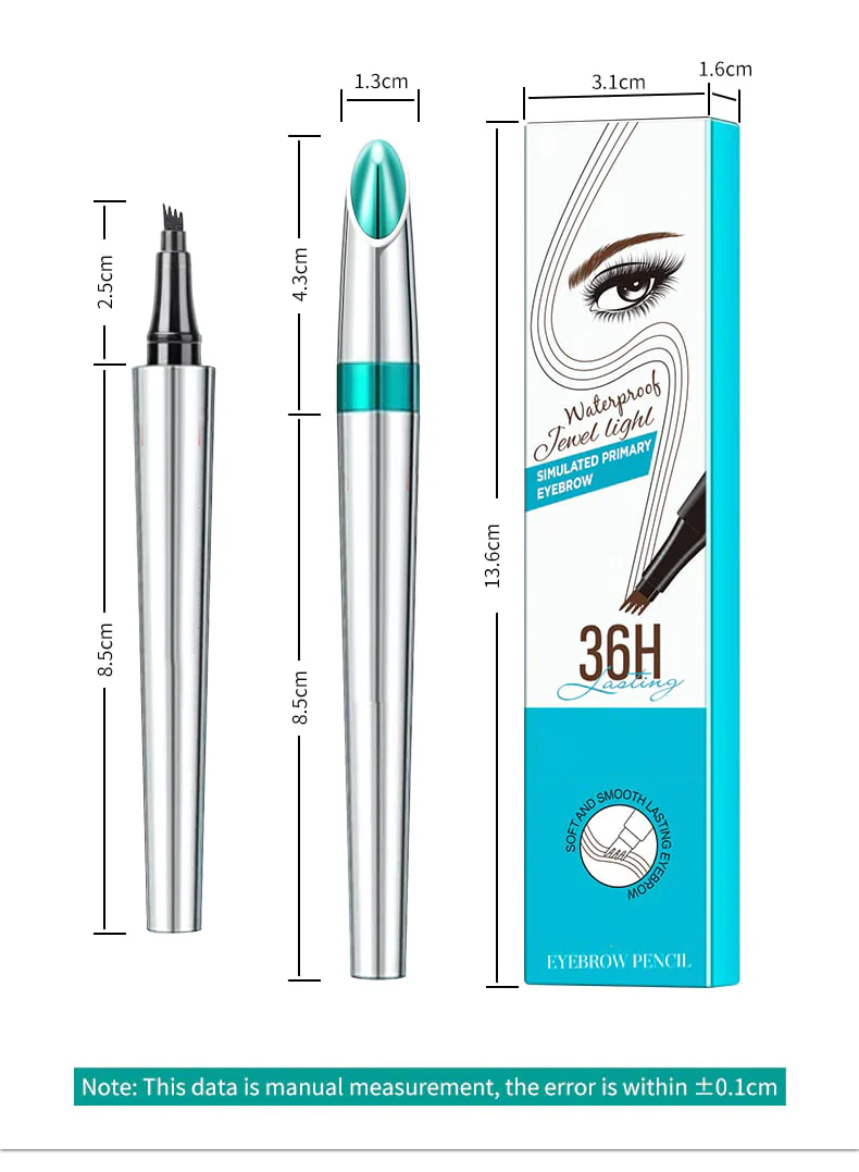 Waterproof 3D tattoo pencil with 4 fork tips for microblading (🔥 buy 1, get 1 free)