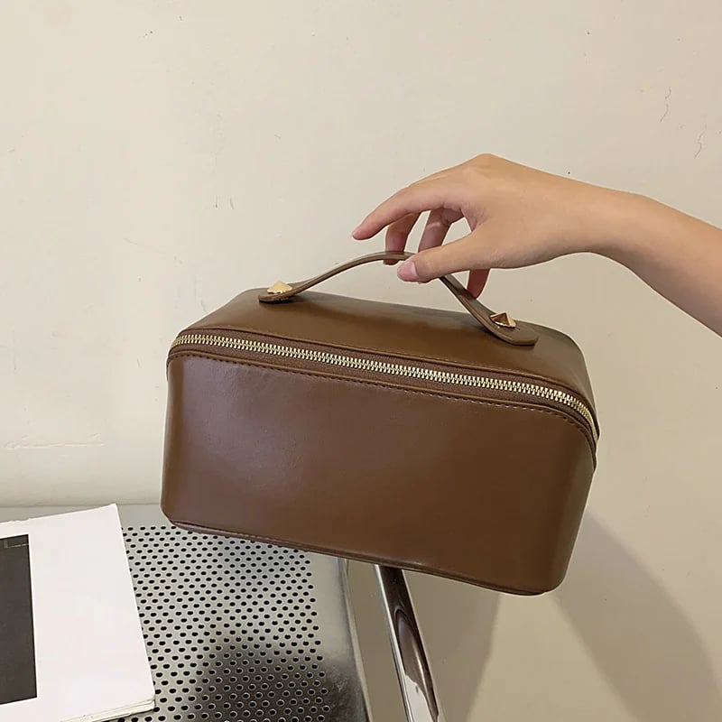 [45% OFF]Premium Leather Makeup Organizer Bag