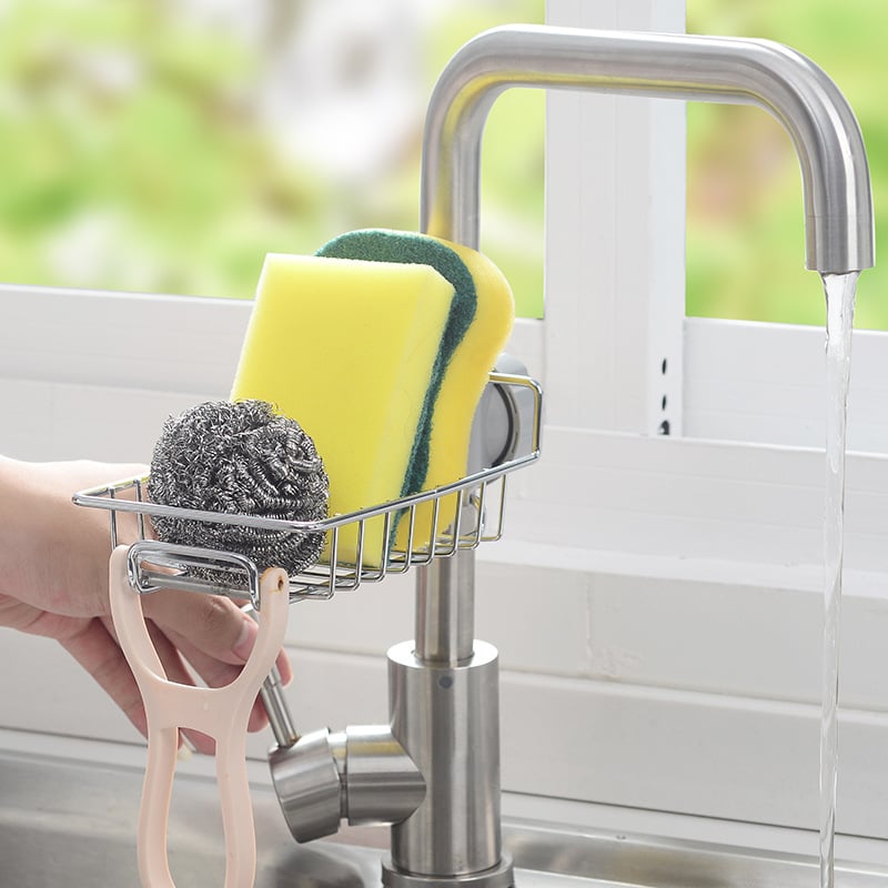 👩‍🍳Stainless Steel Faucet Rack-A Perfect Storage Accessory for Your Kitchen
