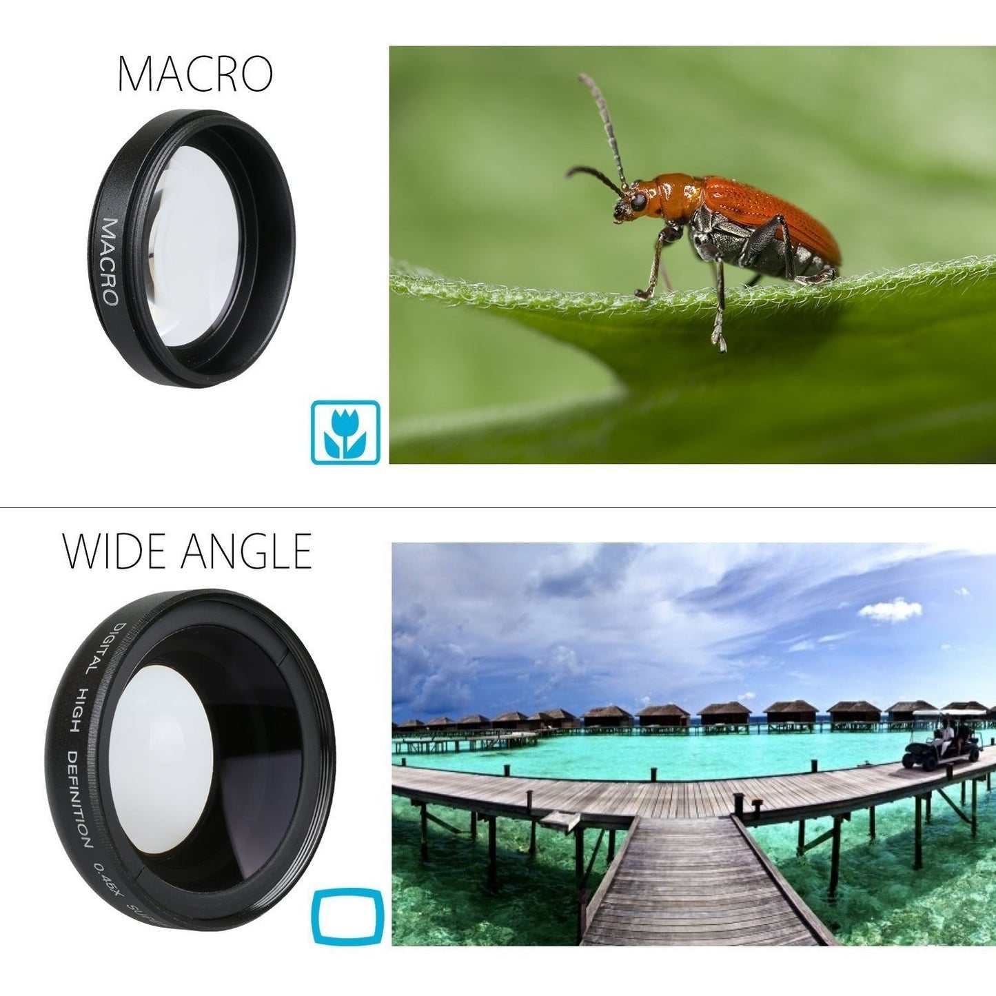 [45% OFF]Clip-on 2 in 1 Cell Phone Camera Lens