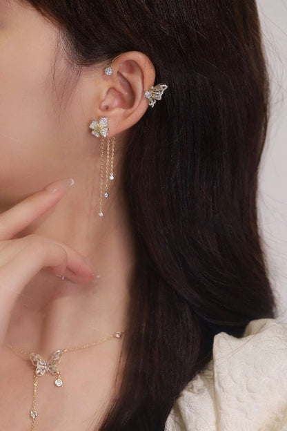 Summer Hot Sale 49% OFF✨Butterfly Tassel Style Zircon Earrings | Perfect Gift🎁