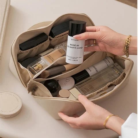 [45% OFF]Premium Leather Makeup Organizer Bag