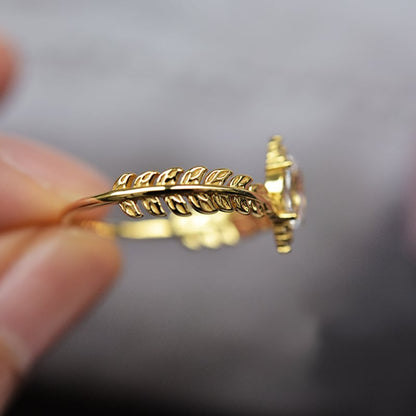 Marquise Half Pave Diamond Ring