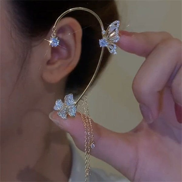 Summer Hot Sale 49% OFF✨Butterfly Tassel Style Zircon Earrings | Perfect Gift🎁
