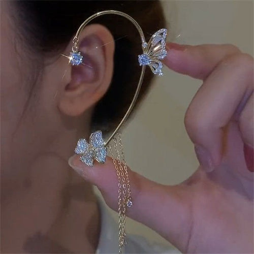 Summer Hot Sale 49% OFF✨Butterfly Tassel Style Zircon Earrings | Perfect Gift🎁