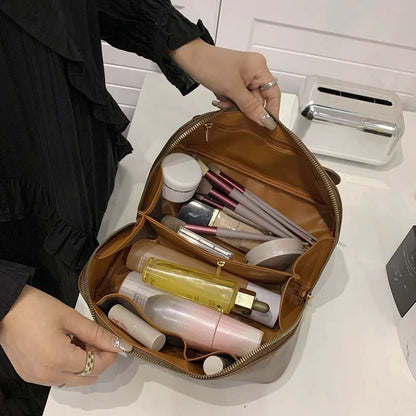 [45% OFF]Premium Leather Makeup Organizer Bag