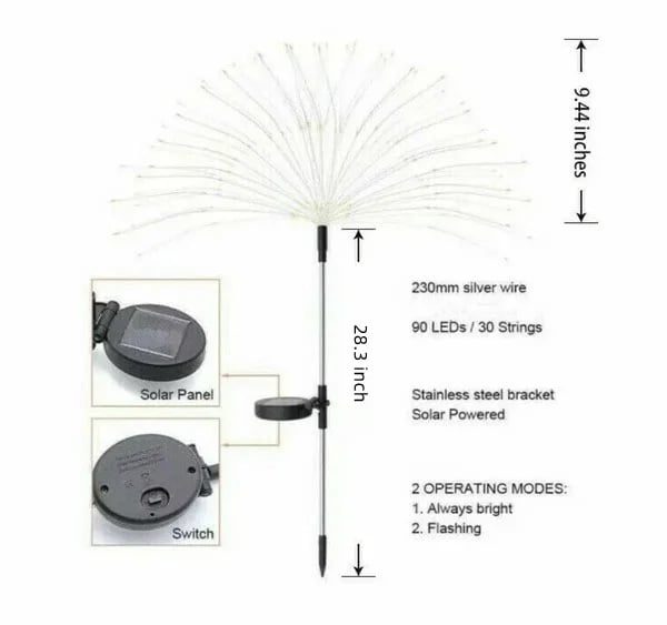 [Not Just Lights Can Be DIY]Waterproof  Solar Garden Fireworks Lamp