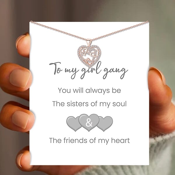 Interlocking Hearts Necklace -👩‍❤️‍👩''Sisters of my soul & Friends of my HEART''💕