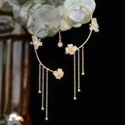 Summer Hot Sale 49% OFF✨Butterfly Tassel Style Zircon Earrings | Perfect Gift🎁