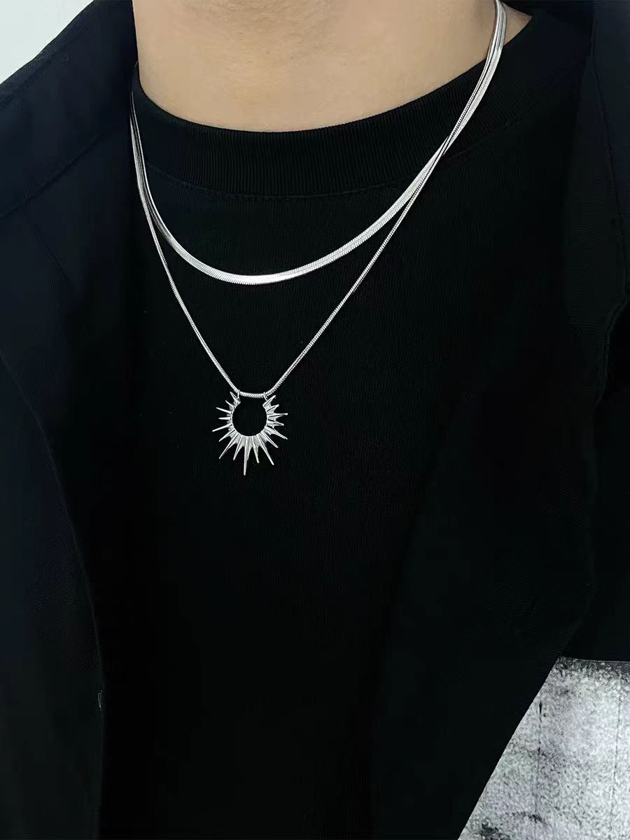 Double-Layer Sunflower Snake Chain Necklace