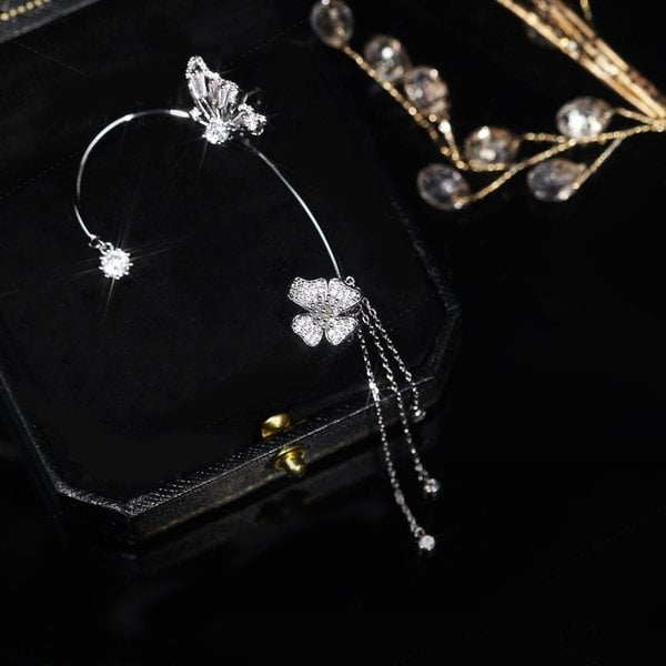Summer Hot Sale 49% OFF✨Butterfly Tassel Style Zircon Earrings | Perfect Gift🎁