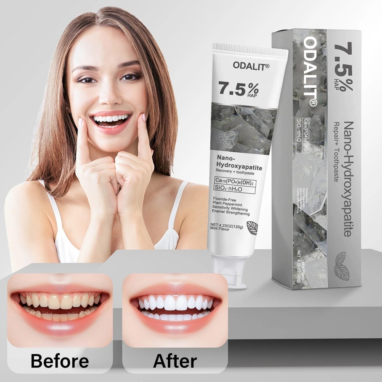 🔥 Final Day 50% OFF 🔥- Official Store💎 Fluoride-Free Hydroxyapatite Toothpaste